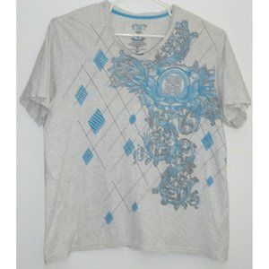 Vintage LL Cool J 1984 Legendary Icon V-Neck Men's Grey T-Shirt Blue & Grey XL